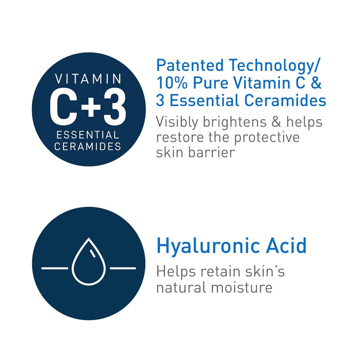 CeraVe Vitamin C Serum with Hyaluronic Acid With 10% Pure Vitamin C